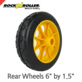 락앤롤러 R-Trac Rear Wheel 2-Pack, 6" x 1.5" No-flat (Pair of wheels for R2 and RMH1), Offset Hub