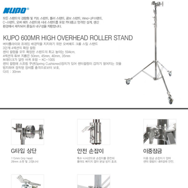 쿠포 KUPO 600MR HIGH OVERHEAD ROLLER STAND