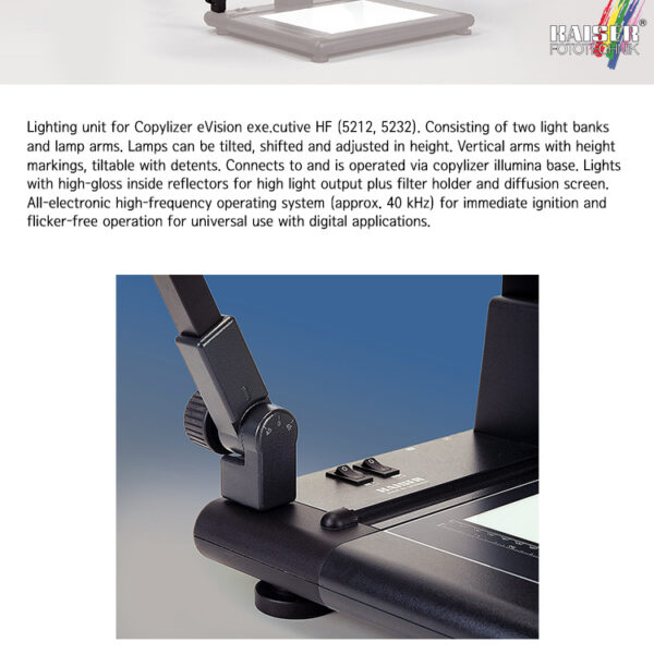 카이저 Lighting Units for Copylizer, 5276 /조명 2개, 램프 Arm 2개/색온도-5400 Kelvin, 램프-할로겐 36W 4개