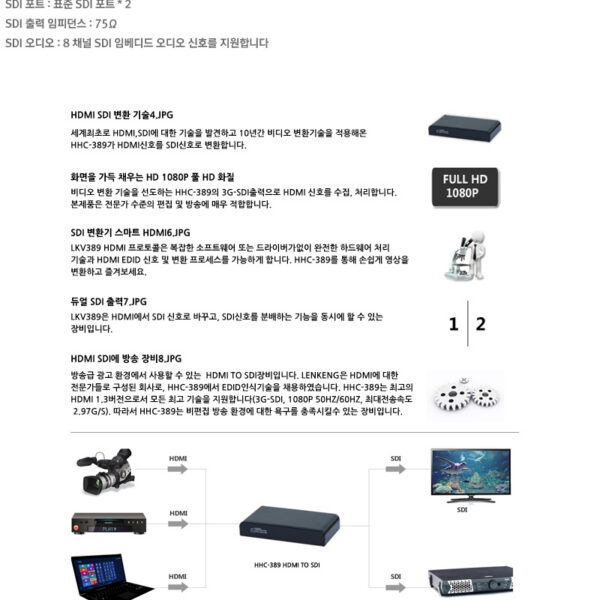 LENKENG LKV-389 /HDMI to SDI Converter/컨버터